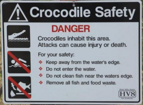 Crocodile warning sign in the Kimberley